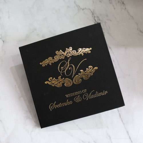 Transparent  Acrylic Invitation Card With Hard Cover Black Invitation Card